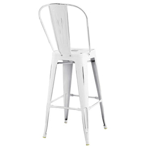 ModwayModway Promenade Bar Side Stool Metal Set of 4 EEI-3898 EEI-3898-WHI- BetterPatio.com