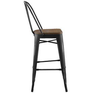 ModwayModway Promenade Bar Stool EEI-2814 EEI-2814-BLK- BetterPatio.com