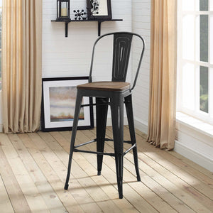 ModwayModway Promenade Bar Stool EEI-2814 EEI-2814-BLK- BetterPatio.com