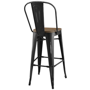 ModwayModway Promenade Bar Stool EEI-2814 EEI-2814-BLK- BetterPatio.com