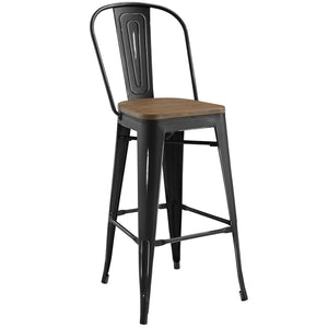 ModwayModway Promenade Bar Stool EEI-2814 EEI-2814-BLK- BetterPatio.com