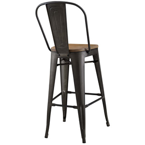 ModwayModway Promenade Bar Stool EEI-2814 EEI-2814-BRN- BetterPatio.com