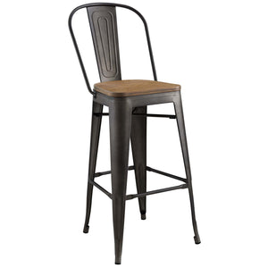 ModwayModway Promenade Bar Stool EEI-2814 EEI-2814-BRN- BetterPatio.com