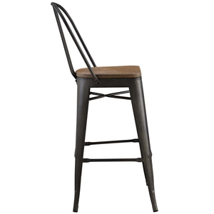 ModwayModway Promenade Bar Stool EEI-2814 EEI-2814-BRN- BetterPatio.com