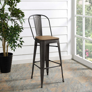 ModwayModway Promenade Bar Stool EEI-2814 EEI-2814-BRN- BetterPatio.com