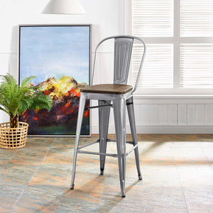 ModwayModway Promenade Bar Stool EEI-2814 EEI-2814-GME- BetterPatio.com