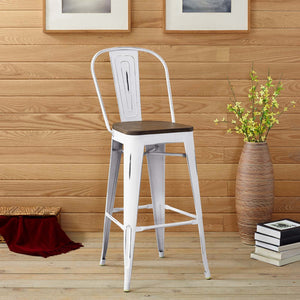 ModwayModway Promenade Bar Stool EEI-2814 EEI-2814-WHI- BetterPatio.com