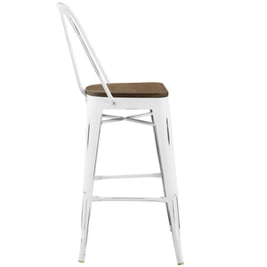 ModwayModway Promenade Bar Stool EEI-2814 EEI-2814-WHI- BetterPatio.com