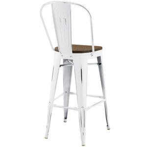 ModwayModway Promenade Bar Stool EEI-2814 EEI-2814-WHI- BetterPatio.com