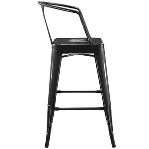 ModwayModway Promenade Bar Stool EEI-2817 EEI-2817-BLK- BetterPatio.com