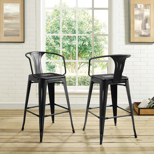 ModwayModway Promenade Bar Stool EEI-2817 EEI-2817-BLK- BetterPatio.com