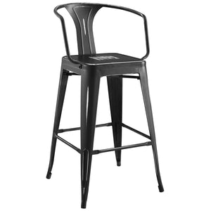 ModwayModway Promenade Bar Stool EEI-2817 EEI-2817-BLK- BetterPatio.com