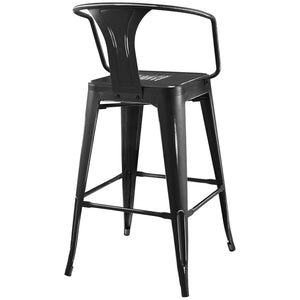 ModwayModway Promenade Bar Stool EEI-2817 EEI-2817-BLK- BetterPatio.com