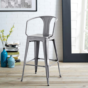 ModwayModway Promenade Bar Stool EEI-2817 EEI-2817-GME- BetterPatio.com