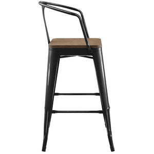 ModwayModway Promenade Bar Stool EEI-2818 EEI-2818-BLK- BetterPatio.com