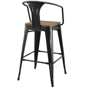 ModwayModway Promenade Bar Stool EEI-2818 EEI-2818-BLK- BetterPatio.com