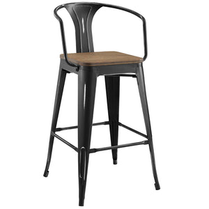 ModwayModway Promenade Bar Stool EEI-2818 EEI-2818-BLK- BetterPatio.com