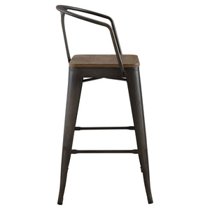 ModwayModway Promenade Bar Stool EEI-2818 EEI-2818-BRN- BetterPatio.com