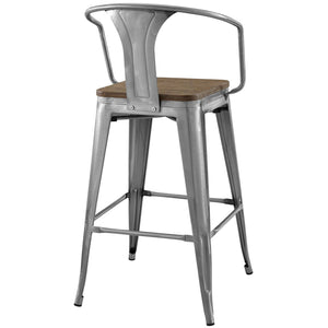 ModwayModway Promenade Bar Stool EEI-2818 EEI-2818-GME- BetterPatio.com