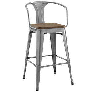 ModwayModway Promenade Bar Stool EEI-2818 EEI-2818-GME- BetterPatio.com