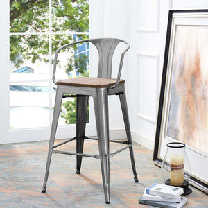 ModwayModway Promenade Bar Stool EEI-2818 EEI-2818-GME- BetterPatio.com