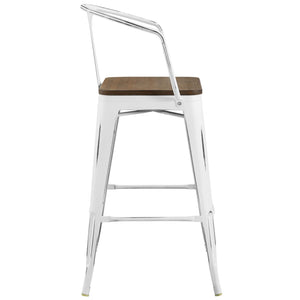 ModwayModway Promenade Bar Stool EEI-2818 EEI-2818-WHI- BetterPatio.com