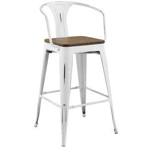 ModwayModway Promenade Bar Stool EEI-2818 EEI-2818-WHI- BetterPatio.com