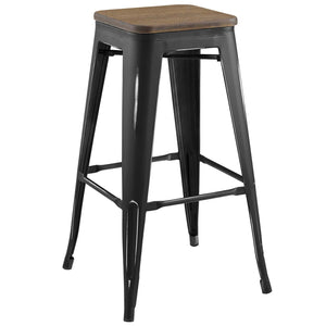 ModwayModway Promenade Bar Stool EEI-2819 EEI-2819-BLK- BetterPatio.com