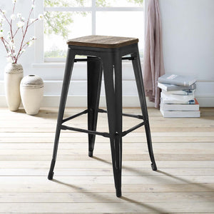 ModwayModway Promenade Bar Stool EEI-2819 EEI-2819-BLK- BetterPatio.com