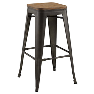 ModwayModway Promenade Bar Stool EEI-2819 EEI-2819-BRN- BetterPatio.com