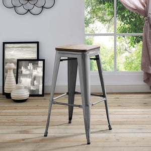 ModwayModway Promenade Bar Stool EEI-2819 EEI-2819-GME- BetterPatio.com