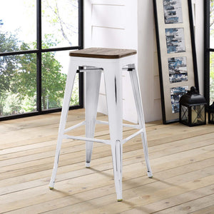 ModwayModway Promenade Bar Stool EEI-2819 EEI-2819-WHI- BetterPatio.com