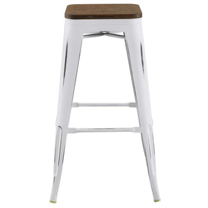 ModwayModway Promenade Bar Stool EEI-2819 EEI-2819-WHI- BetterPatio.com