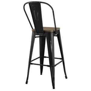 ModwayModway Promenade Bar Stool Metal Set of 2 EEI-3899 EEI-3899-BLK- BetterPatio.com