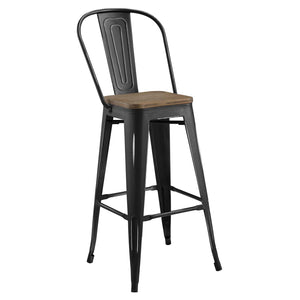 ModwayModway Promenade Bar Stool Metal Set of 2 EEI-3899 EEI-3899-BLK- BetterPatio.com