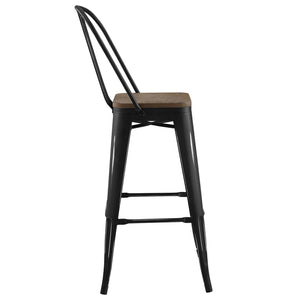 ModwayModway Promenade Bar Stool Metal Set of 2 EEI-3899 EEI-3899-BLK- BetterPatio.com