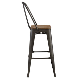 ModwayModway Promenade Bar Stool Metal Set of 2 EEI-3899 EEI-3899-BRN- BetterPatio.com