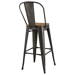 ModwayModway Promenade Bar Stool Metal Set of 2 EEI-3899 EEI-3899-BRN- BetterPatio.com