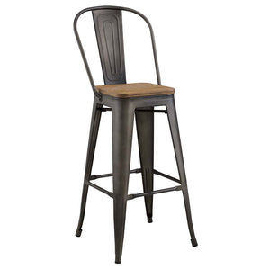 ModwayModway Promenade Bar Stool Metal Set of 2 EEI-3899 EEI-3899-BRN- BetterPatio.com