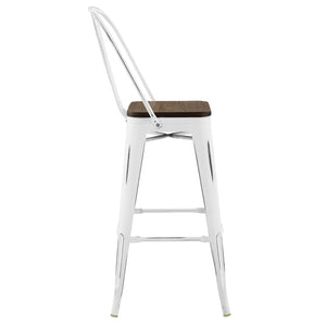 ModwayModway Promenade Bar Stool Metal Set of 2 EEI-3899 EEI-3899-WHI- BetterPatio.com