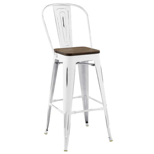 ModwayModway Promenade Bar Stool Metal Set of 2 EEI-3899 EEI-3899-WHI- BetterPatio.com