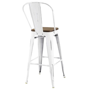 ModwayModway Promenade Bar Stool Metal Set of 2 EEI-3899 EEI-3899-WHI- BetterPatio.com