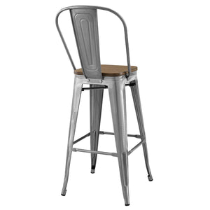 ModwayModway Promenade Bar Stool Metal Set of 4 EEI-3951 EEI-3951-GME- BetterPatio.com