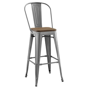 ModwayModway Promenade Bar Stool Metal Set of 4 EEI-3951 EEI-3951-GME- BetterPatio.com