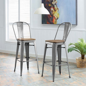 ModwayModway Promenade Bar Stool Set of 2 EEI-3896 EEI-3896-GME-SET- BetterPatio.com