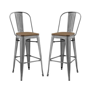 ModwayModway Promenade Bar Stool Set of 2 EEI-3896 EEI-3896-GME-SET- BetterPatio.com