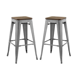 ModwayModway Promenade Bar Stool Set of 2 EEI-3956 EEI-3956-GME- BetterPatio.com