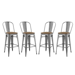 ModwayModway Promenade Bar Stool Set of 4 EEI-3897 EEI-3897-GME- BetterPatio.com