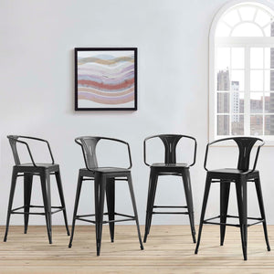 ModwayModway Promenade Bar Stool Set of 4 EEI-3953 EEI-3953-BLK- BetterPatio.com