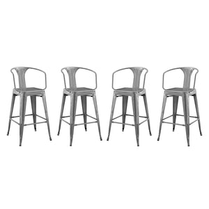 ModwayModway Promenade Bar Stool Set of 4 EEI-3953 EEI-3953-GME- BetterPatio.com